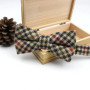 High Quality Men's Wool Cotton Adjustable Bow Tie Cravats Wedding Business Butterfly Solid Plaid Bowtie Clothing Accessories
