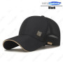 New Unisex Hard-Top Chinese Style Metal Label Mesh Baseball Cap Classic Outdoor Casual Sports Sun Hat Trucker Hats Dad Caps