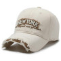 Vintage Old Hole Embroidery Letters Cowboy Baseball Cotton Soft Top Men's and Women's Spring and Summer Casual 56-60cm Sun Hat