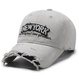 Vintage Old Hole Embroidery Letters Cowboy Baseball Cotton Soft Top Men's and Women's Spring and Summer Casual 56-60cm Sun Hat