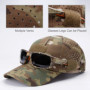 Camouflage Tactical Baseball Cap - Men's Outdoor Sun Hat for Hiking/Fishing, Adjustable Peaked Cap with DIY Velcro Patch