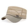 Vintage Mesh Hats For Men Summer Flat Top Cadet Hat Adjustable Outdoor Cap Quick Dry Breathable Sunscreen Cap