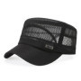 Vintage Mesh Hats For Men Summer Flat Top Cadet Hat Adjustable Outdoor Cap Quick Dry Breathable Sunscreen Cap