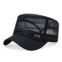 Vintage Mesh Hats For Men Summer Flat Top Cadet Hat Adjustable Outdoor Cap Quick Dry Breathable Sunscreen Cap