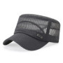 Vintage Mesh Hats For Men Summer Flat Top Cadet Hat Adjustable Outdoor Cap Quick Dry Breathable Sunscreen Cap