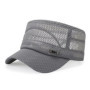 Vintage Mesh Hats For Men Summer Flat Top Cadet Hat Adjustable Outdoor Cap Quick Dry Breathable Sunscreen Cap