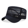 Vintage Mesh Hats For Men Summer Flat Top Cadet Hat Adjustable Outdoor Cap Quick Dry Breathable Sunscreen Cap