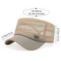 Vintage Mesh Hats For Men Summer Flat Top Cadet Hat Adjustable Outdoor Cap Quick Dry Breathable Sunscreen Cap
