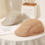 Summer Breathable Berets Men Soft Cotton and linen Hat Windproof Street Beret Hat Retro England Hats Peaked Painter Caps
