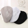 Summer Breathable Berets Men Soft Cotton and linen Hat Windproof Street Beret Hat Retro England Hats Peaked Painter Caps