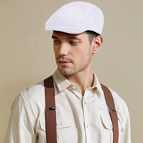 Summer Breathable Berets Men Soft Cotton and linen Hat Windproof Street Beret Hat Retro England Hats Peaked Painter Caps