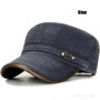 Leather Brim Washed Distressed Cotton Adjustable Military School Flat Cap Sun Hat Trucker Caps Dad Hats