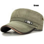 Leather Brim Washed Distressed Cotton Adjustable Military School Flat Cap Sun Hat Trucker Caps Dad Hats