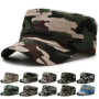 Summer Men Baseball Cap Cotton Cadet Hat Breathable Adjustable Flat Top Cap Summer Visor Hat Fashion Flat Top Cap