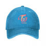 Vintage Twice Kpop Baseball Caps Unisex Style Distressed Denim Washed Headwear Momo Nayeon Sana Jihyo Outdoor Summer Caps Hat