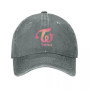 Vintage Twice Kpop Baseball Caps Unisex Style Distressed Denim Washed Headwear Momo Nayeon Sana Jihyo Outdoor Summer Caps Hat