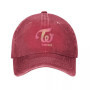 Vintage Twice Kpop Baseball Caps Unisex Style Distressed Denim Washed Headwear Momo Nayeon Sana Jihyo Outdoor Summer Caps Hat