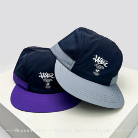 New Unisex Flat Eave Outdoor Letter Baseball Hats Sunshade Color Block Breathable Quick Drying Peaked Caps Versatile ins Fashion