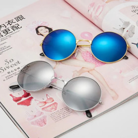 Retro Vintage Punk Sunglasses for Men Women Popular Fishing Leisure Round Metal Sun Glasses Fashion Sunglasses UV400 Lentes