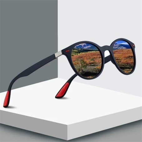 Fashion Round Men Polarized Sunglasses Women Vintage Plastic Sun Glasses For Male Anti Glare Driving Shades Eyewear UV400