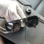 Shatar New Double Beam Sunglasses Metal Frame Glass Lens Unisex Retro Fashion Green Lens UV400
