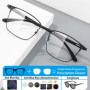 Retro Business Office Half Titanium Glasses Photochromic Men Optical Prescription Myopic Astigmatism Progressive Eyeglasses
