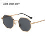 Luxury Retro Polygon Sun Glasses Square Sunglasses for Men Women Fashion Metal Frame Glasses UV Protection Vintage Metal Shades