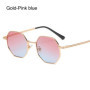 Luxury Retro Polygon Sun Glasses Square Sunglasses for Men Women Fashion Metal Frame Glasses UV Protection Vintage Metal Shades