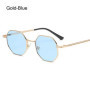 Luxury Retro Polygon Sun Glasses Square Sunglasses for Men Women Fashion Metal Frame Glasses UV Protection Vintage Metal Shades