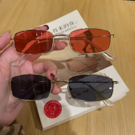 Fashion Small Rectangle Sunglasses Men Women Vintage Square Driving SunGlasses Brand Metal Frame Eyewear lentes de sol mujer
