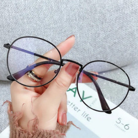 Prescription Eyeglasses Metal Frame Optical Computer Women Myopia Glasses Men Nearsighted Glasses-1.0-1.5-2.0-2.5-3.0-3.5To-6.0