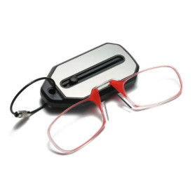 +1.0 To +4.0 Nose Clip-on Reading Glasses Folding Legless Ultralight Keychain Glasses Men Women Mini Portable Presbyopic Glasses