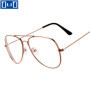 Qutzzmnd Retro Metal Big Frame Myopia Spectacles Blue Light Blocking Glasses For Women Men Classic Eyewear -1.0~-5.0
