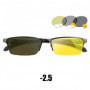 Metal Half-frame Photochromic Night Vision Myopia Glasses Day & Night Dual-Use Anti-Glare UV Protection Driver's Glasses