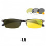 Metal Half-frame Photochromic Night Vision Myopia Glasses Day & Night Dual-Use Anti-Glare UV Protection Driver's Glasses