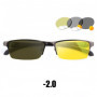 Metal Half-frame Photochromic Night Vision Myopia Glasses Day & Night Dual-Use Anti-Glare UV Protection Driver's Glasses