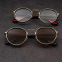 Vintage Round Outdoor Sunglasses Men New in Punk Fashion Shades High Quality Sun Glasses Brand Design Anti-UV Sun Glasses woman