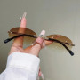 Rimless Oval Sunglasses Fashion Gradient Decor Shades Men Women 2026 Trendy Vintage Brand Design Casual Sun Glasses