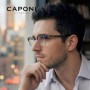 CAPONI Carbon Fiber Men Glasses Frame Light Luxury Business Classic Glasses Photochromic Anti Blue Ray UV400 Eyewear J36406