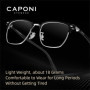 CAPONI Carbon Fiber Men Glasses Frame Light Luxury Business Classic Glasses Photochromic Anti Blue Ray UV400 Eyewear J36406