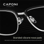 CAPONI Carbon Fiber Men Glasses Frame Light Luxury Business Classic Glasses Photochromic Anti Blue Ray UV400 Eyewear J36406