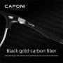CAPONI Carbon Fiber Men Glasses Frame Light Luxury Business Classic Glasses Photochromic Anti Blue Ray UV400 Eyewear J36406