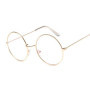 Round Glasses Frame Man Anti Blue Light Glasses Woman Fake Glasses Gold Optical Eyeglasses Frame Transparent Clear Lens