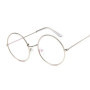 Round Glasses Frame Man Anti Blue Light Glasses Woman Fake Glasses Gold Optical Eyeglasses Frame Transparent Clear Lens