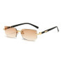 Fashion Rimless Rectangle Sunglasses FOR Women Men Shades Small Square Sun Glasses For Female male Summer Traveling Goggles