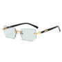 Fashion Rimless Rectangle Sunglasses FOR Women Men Shades Small Square Sun Glasses For Female male Summer Traveling Goggles