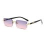 Fashion Rimless Rectangle Sunglasses FOR Women Men Shades Small Square Sun Glasses For Female male Summer Traveling Goggles