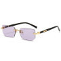 Fashion Rimless Rectangle Sunglasses FOR Women Men Shades Small Square Sun Glasses For Female male Summer Traveling Goggles