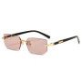 Fashion Rimless Rectangle Sunglasses FOR Women Men Shades Small Square Sun Glasses For Female male Summer Traveling Goggles