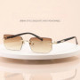 Fashion Rimless Rectangle Sunglasses FOR Women Men Shades Small Square Sun Glasses For Female male Summer Traveling Goggles